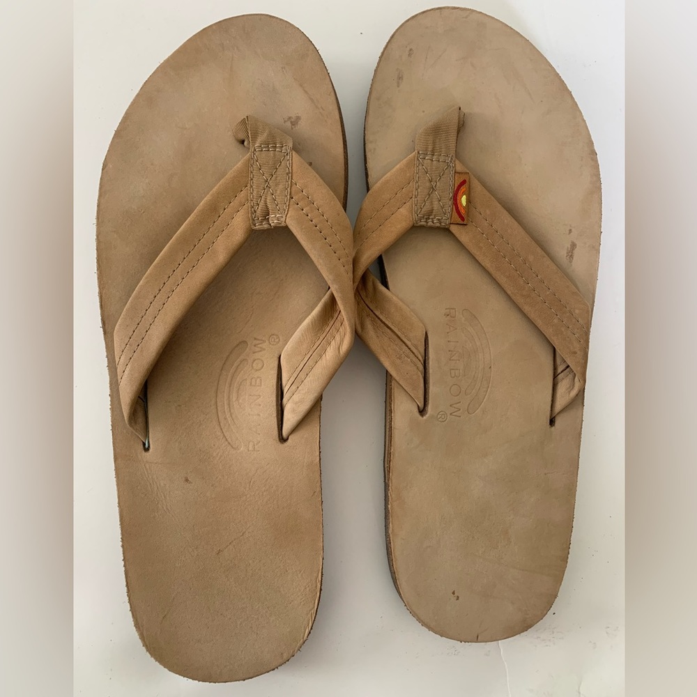 Men’s Rainbow Sandals, tan, size L (9.5-10.5)